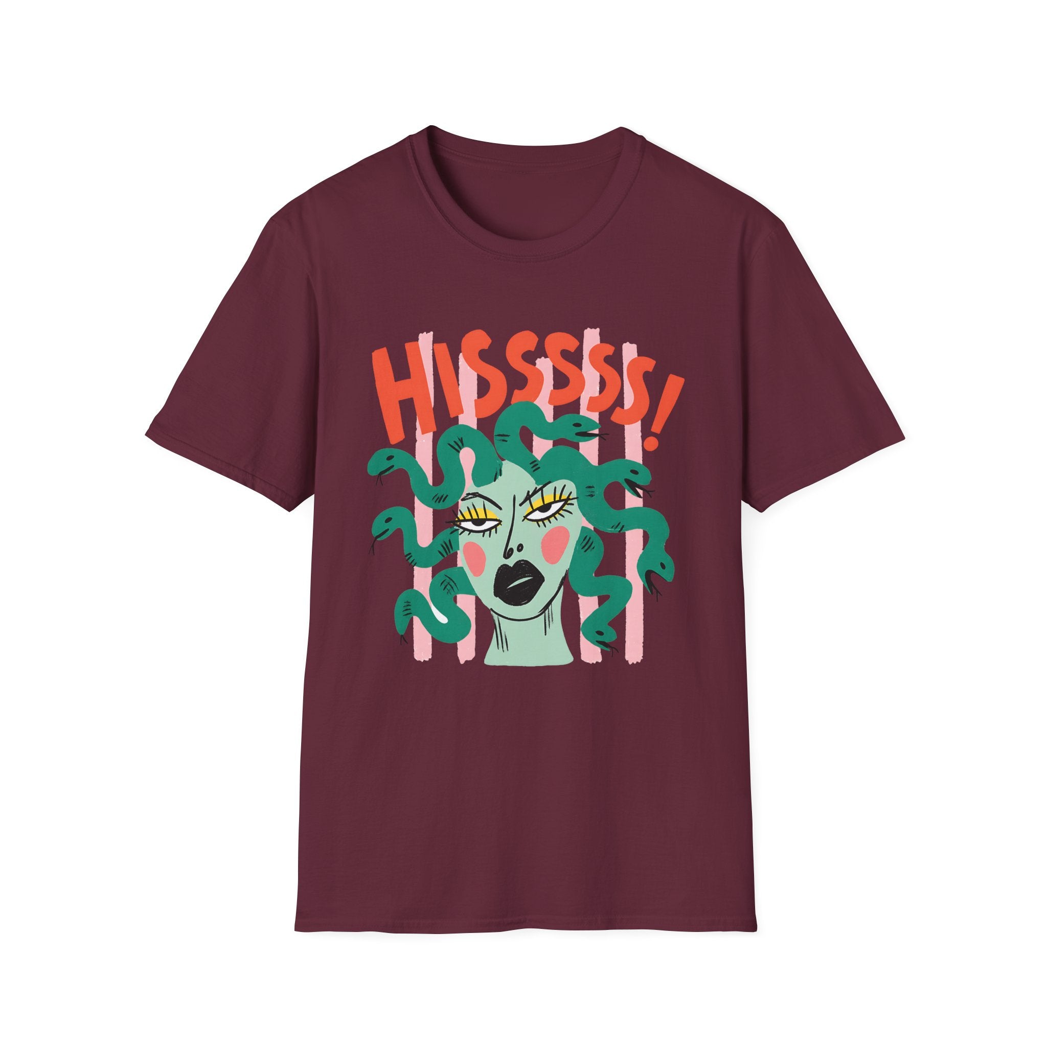 Striped Medusa Gazing T-Shirt