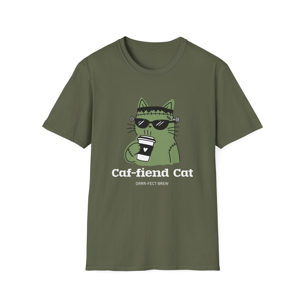 Caf-fiend Cat Frank T-Shirt