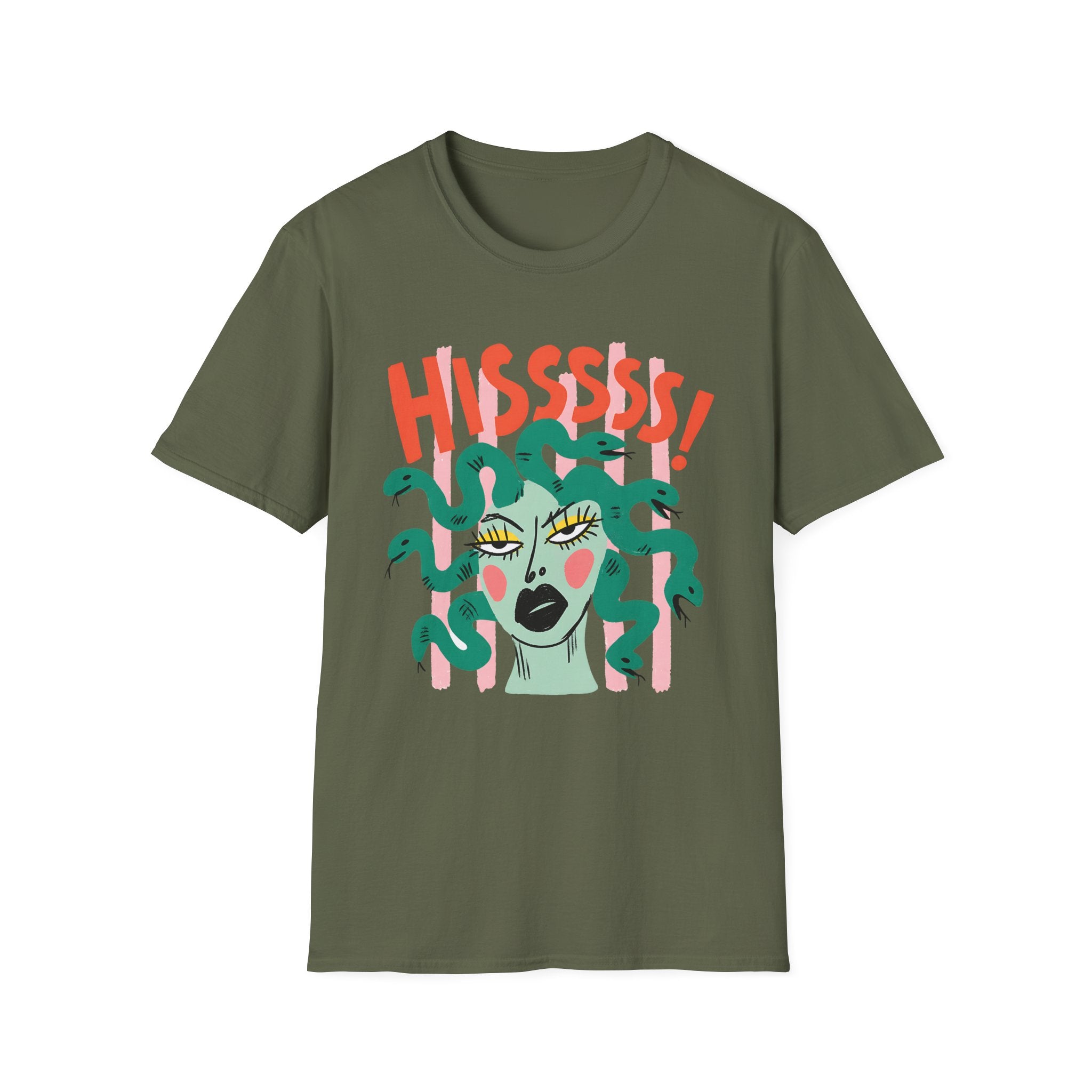 Striped Medusa Gazing T-Shirt
