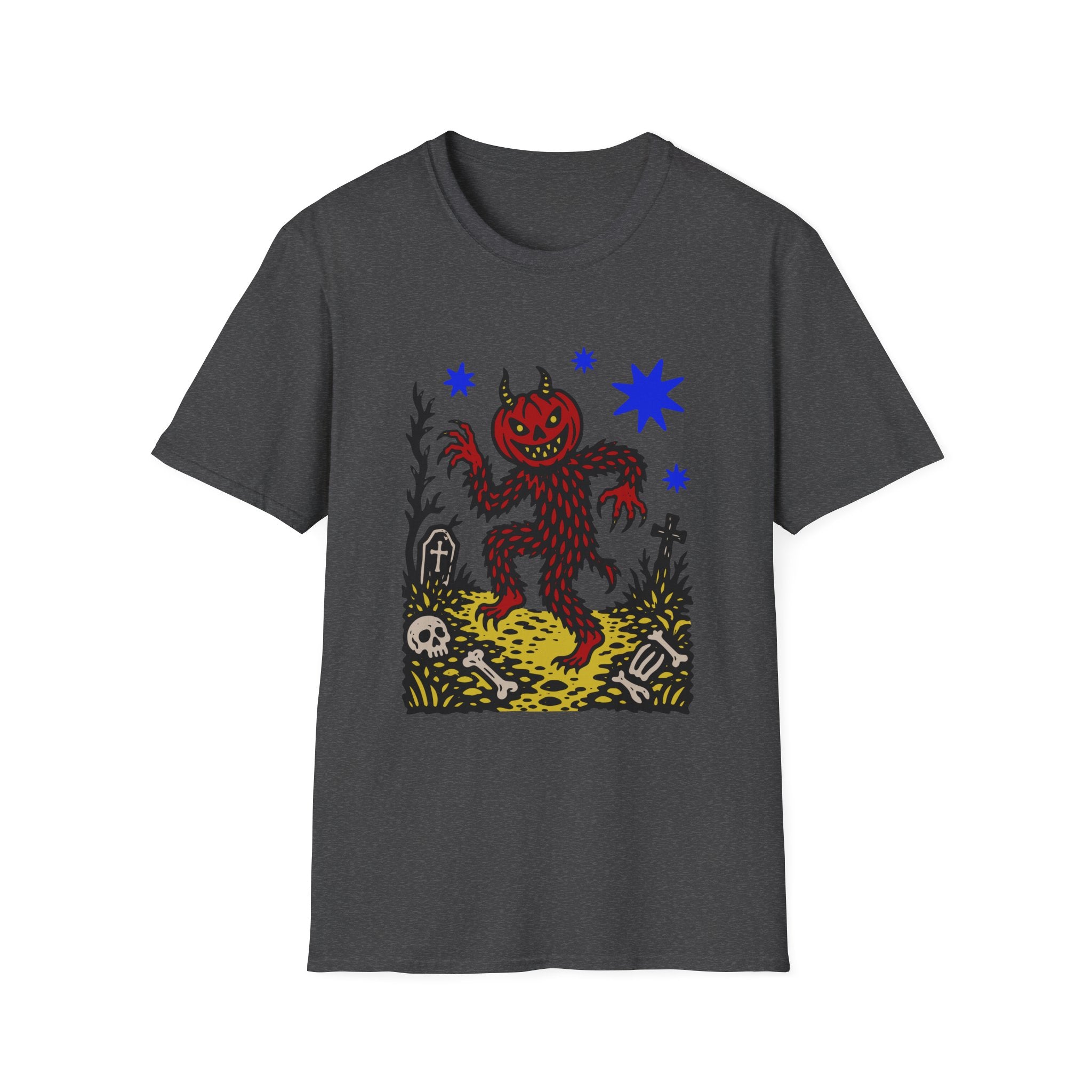 Linocut Pumpkin Devil T-Shirt