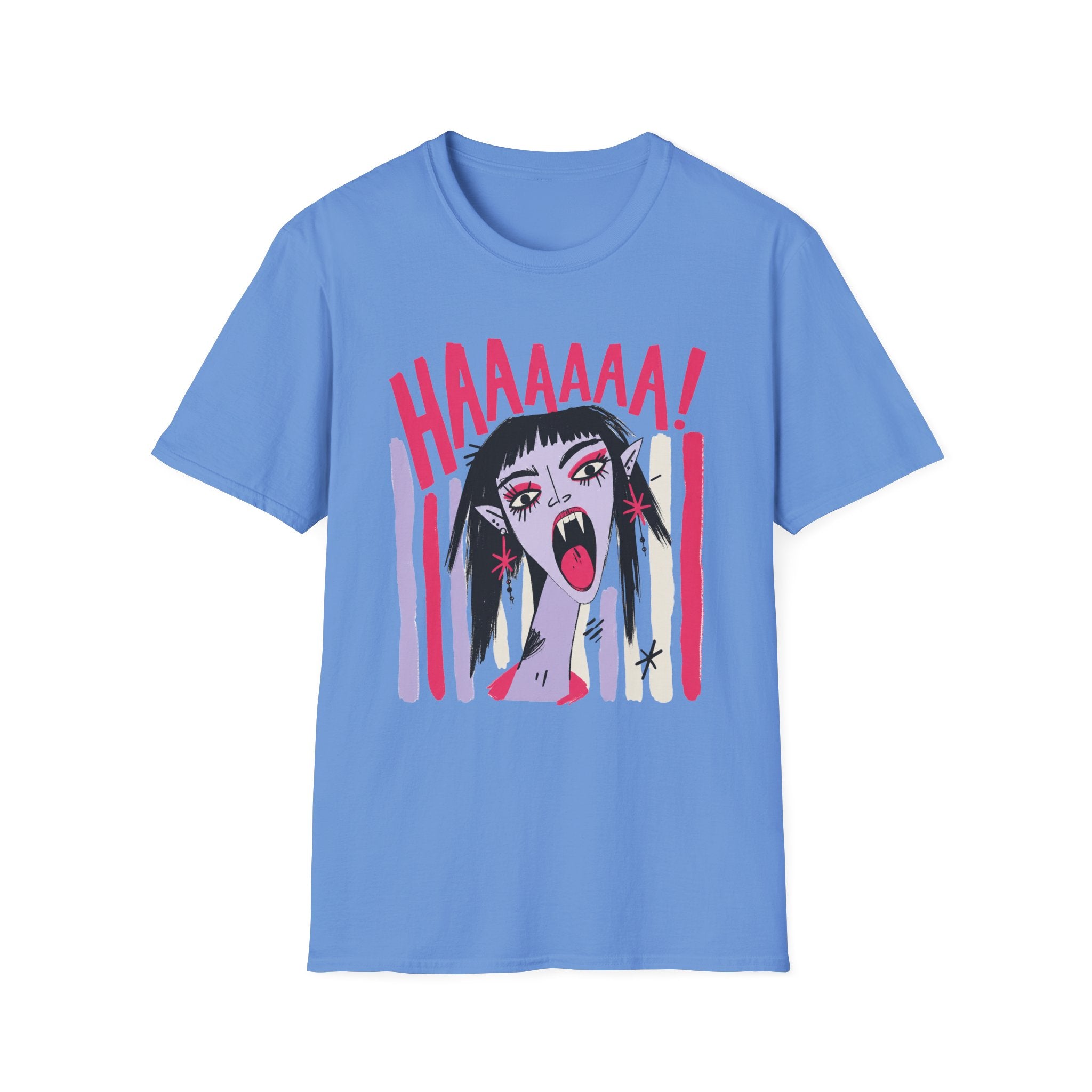 Striped Vampiress Screaming T-Shirt