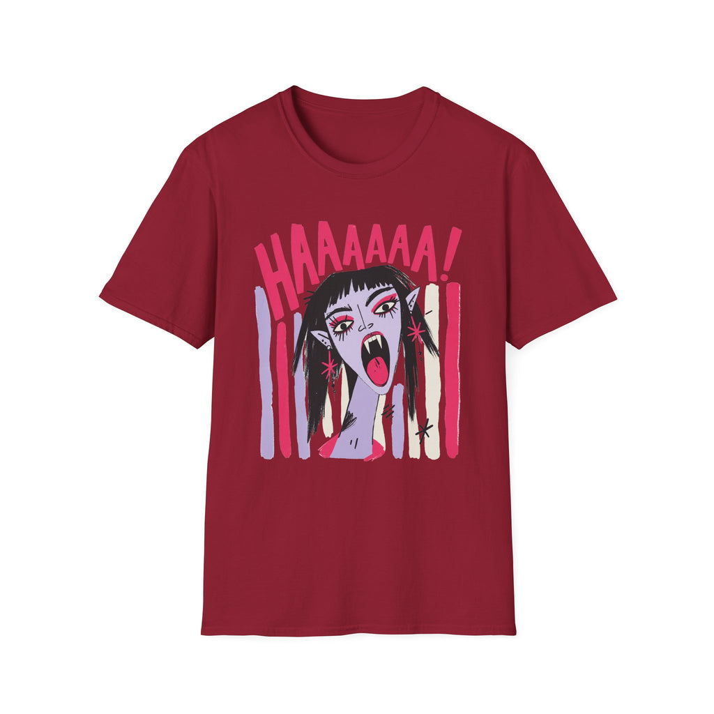 Striped Vampiress Screaming T-Shirt