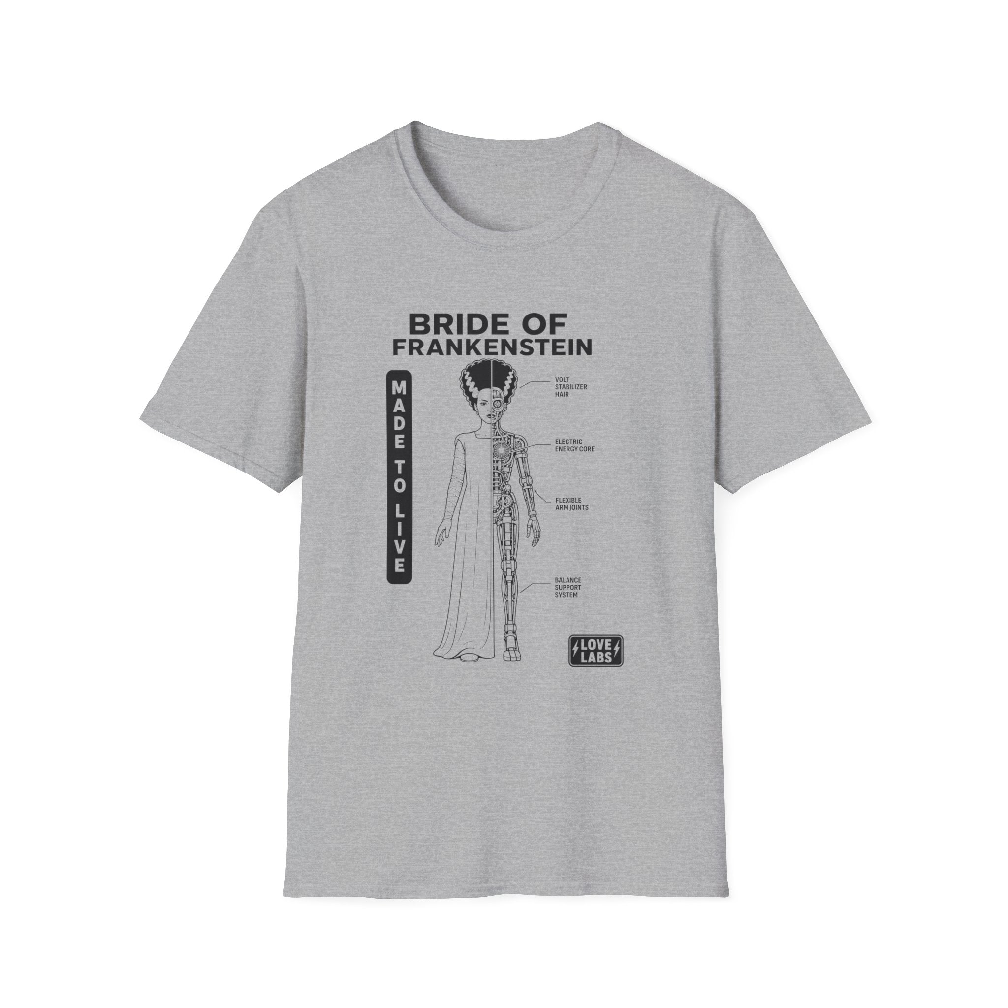 Split Bride Of Frankenstein T-Shirt