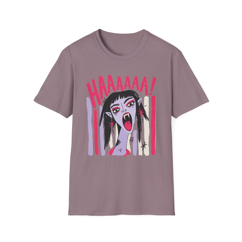 Striped Vampiress Screaming T-Shirt