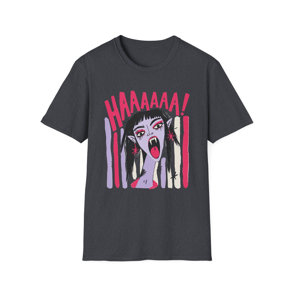 Striped Vampiress Screaming T-Shirt