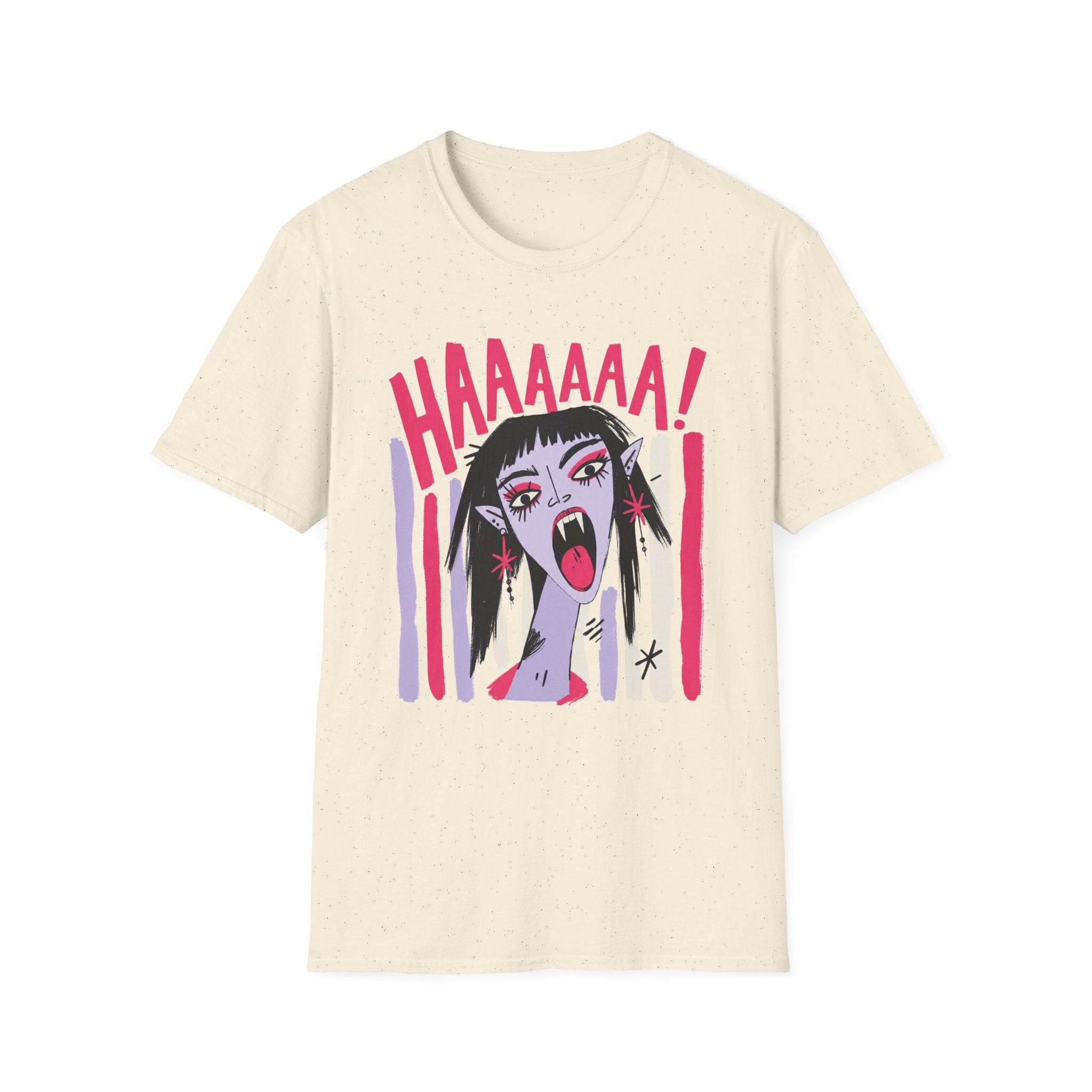 Striped Vampiress Screaming T-Shirt