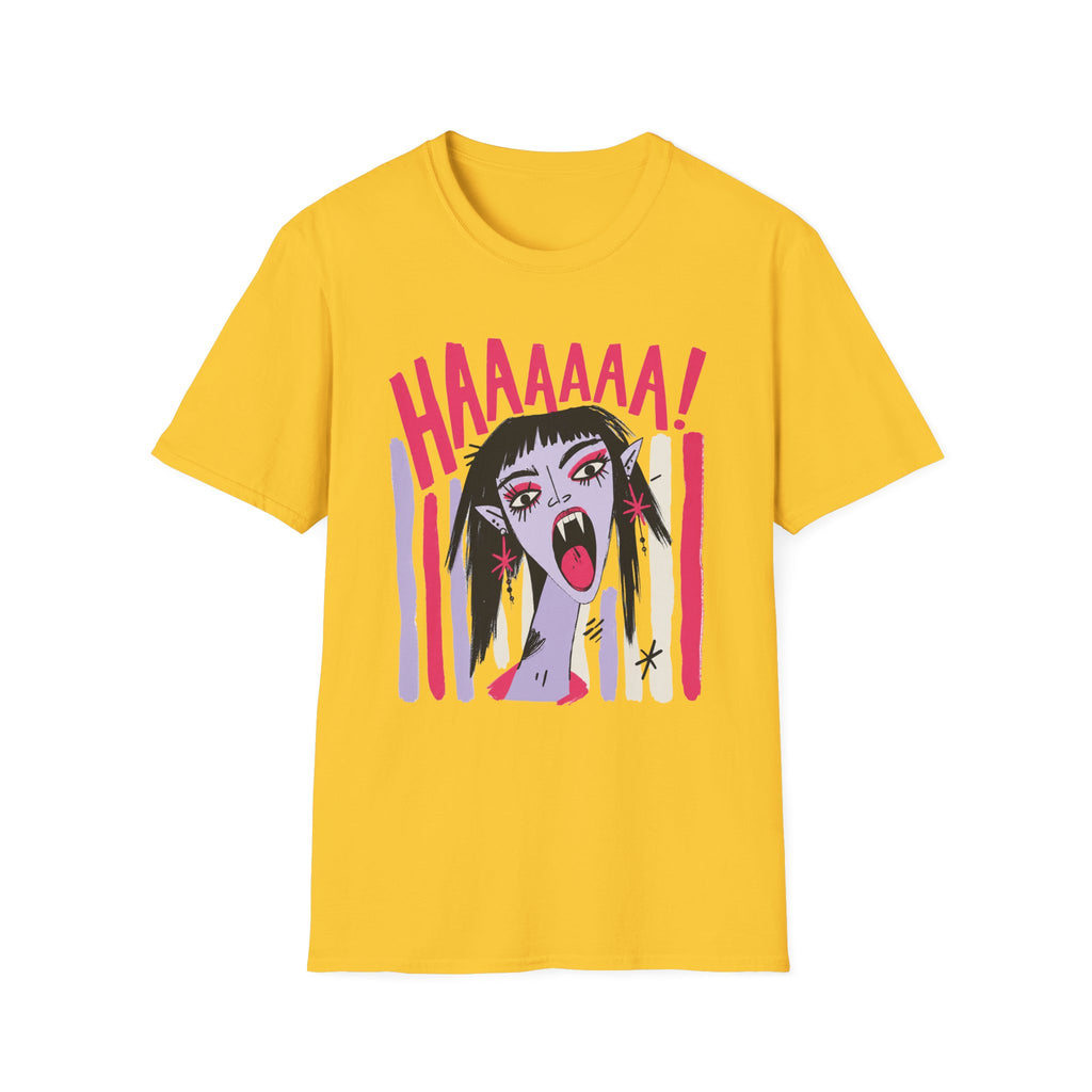 Striped Vampiress Screaming T-Shirt