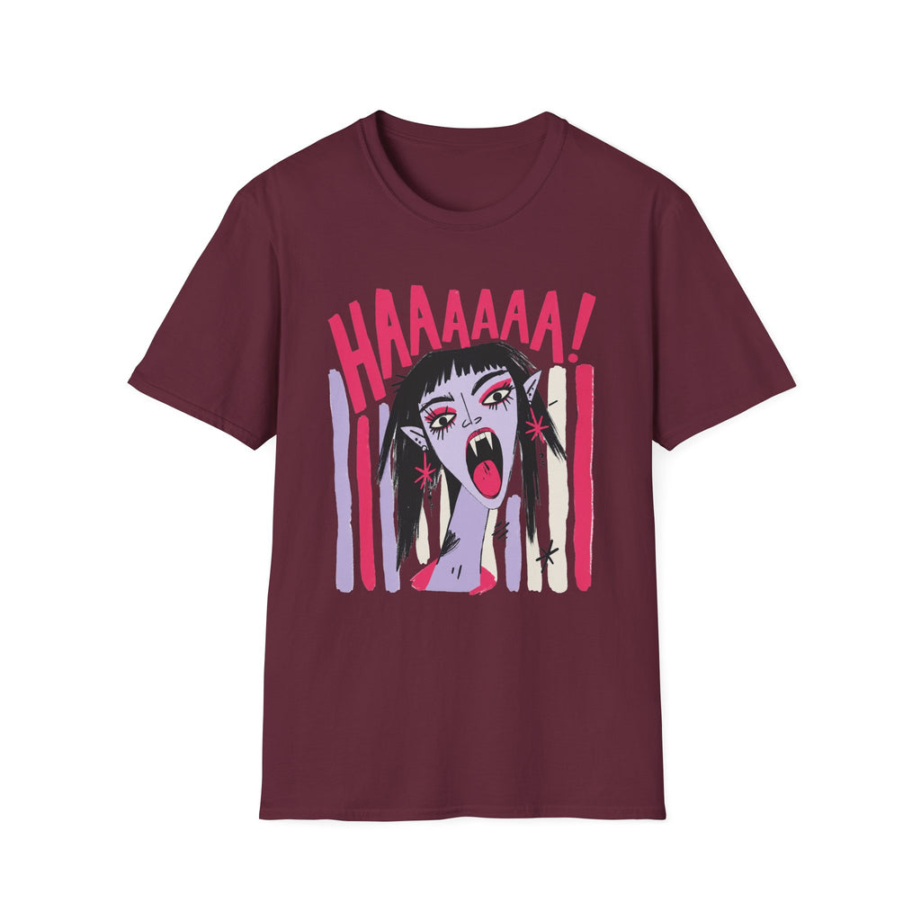 Striped Vampiress Screaming T-Shirt