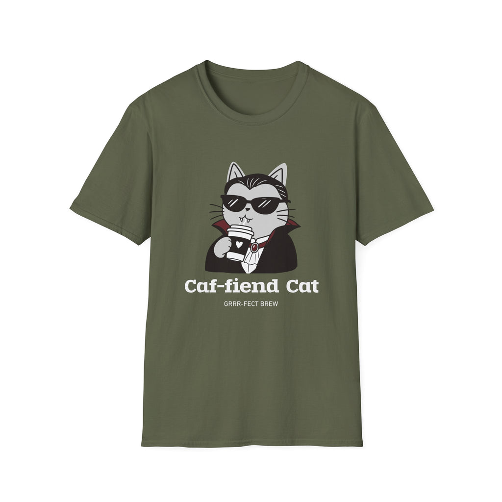 Caf-fiend Cat Drac T-Shirt